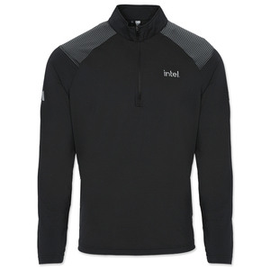 Black Adidas Shoulder Stripe Quarter-Zip Pullover